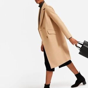THE EVERLANE ITALIAN REWOOL OVERCOAT camel size 0